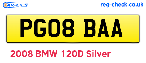 PG08BAA are the vehicle registration plates.