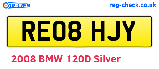 RE08HJY are the vehicle registration plates.