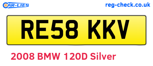 RE58KKV are the vehicle registration plates.