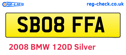 SB08FFA are the vehicle registration plates.