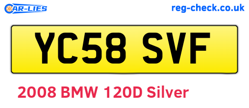 YC58SVF are the vehicle registration plates.