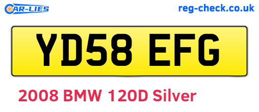 YD58EFG are the vehicle registration plates.