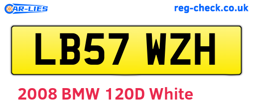 LB57WZH are the vehicle registration plates.
