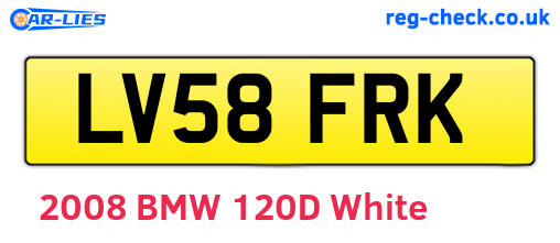 LV58FRK are the vehicle registration plates.