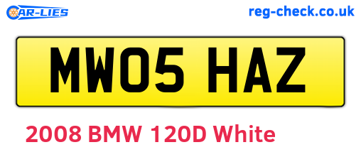 MW05HAZ are the vehicle registration plates.