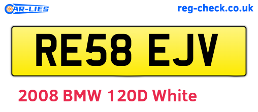 RE58EJV are the vehicle registration plates.
