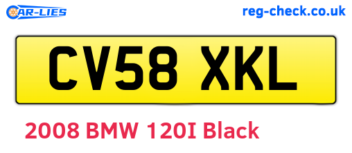 CV58XKL are the vehicle registration plates.