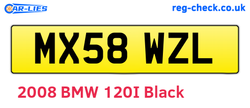 MX58WZL are the vehicle registration plates.