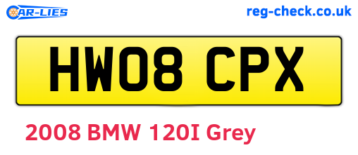 HW08CPX are the vehicle registration plates.