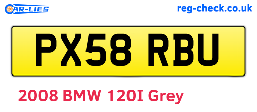 PX58RBU are the vehicle registration plates.
