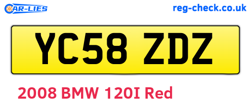 YC58ZDZ are the vehicle registration plates.