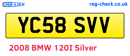 YC58SVV are the vehicle registration plates.