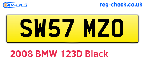 SW57MZO are the vehicle registration plates.