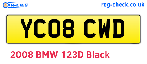 YC08CWD are the vehicle registration plates.