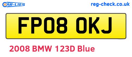 FP08OKJ are the vehicle registration plates.