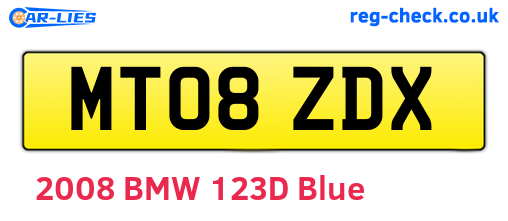 MT08ZDX are the vehicle registration plates.