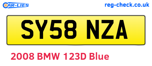 SY58NZA are the vehicle registration plates.