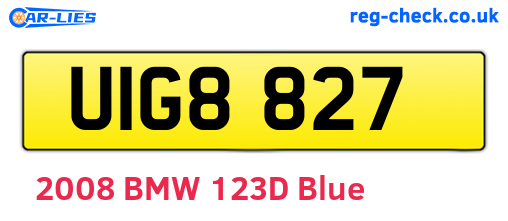 UIG8827 are the vehicle registration plates.