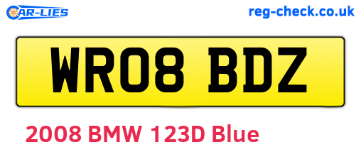 WR08BDZ are the vehicle registration plates.