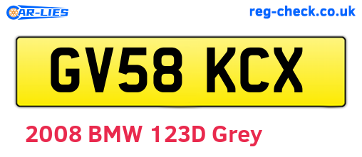 GV58KCX are the vehicle registration plates.