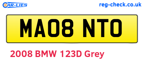 MA08NTO are the vehicle registration plates.