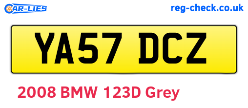 YA57DCZ are the vehicle registration plates.