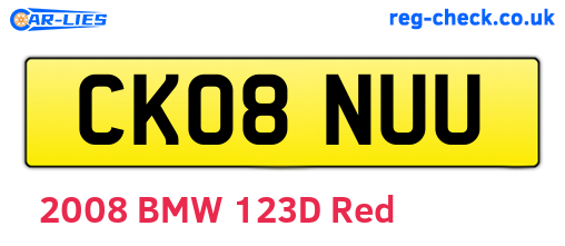 CK08NUU are the vehicle registration plates.