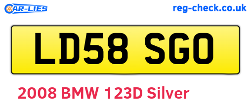 LD58SGO are the vehicle registration plates.