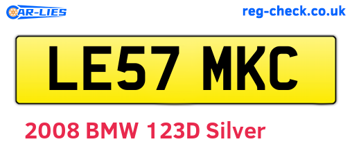 LE57MKC are the vehicle registration plates.