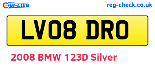 LV08DRO are the vehicle registration plates.