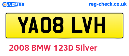 YA08LVH are the vehicle registration plates.