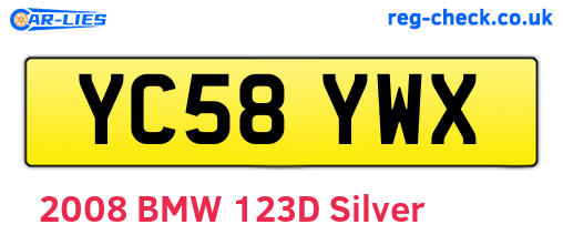 YC58YWX are the vehicle registration plates.