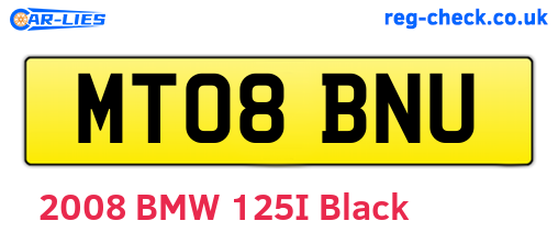 MT08BNU are the vehicle registration plates.