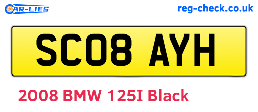 SC08AYH are the vehicle registration plates.