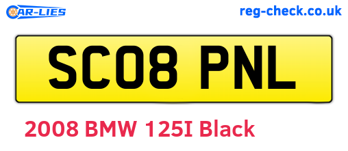SC08PNL are the vehicle registration plates.