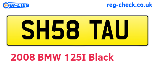 SH58TAU are the vehicle registration plates.