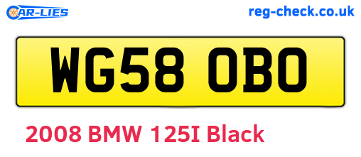 WG58OBO are the vehicle registration plates.