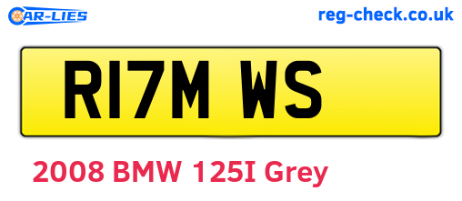 R17MWS are the vehicle registration plates.