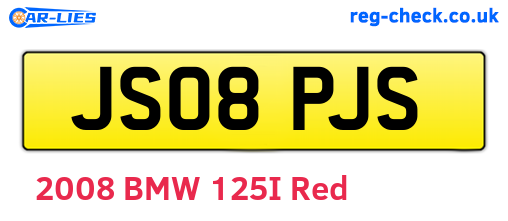 JS08PJS are the vehicle registration plates.