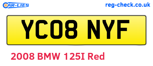 YC08NYF are the vehicle registration plates.