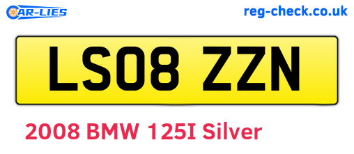 LS08ZZN are the vehicle registration plates.