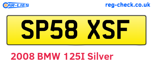 SP58XSF are the vehicle registration plates.