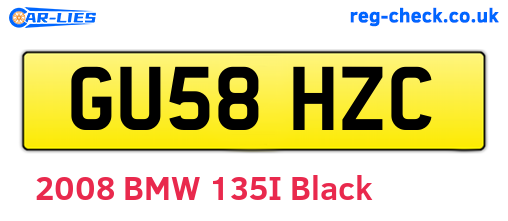 GU58HZC are the vehicle registration plates.