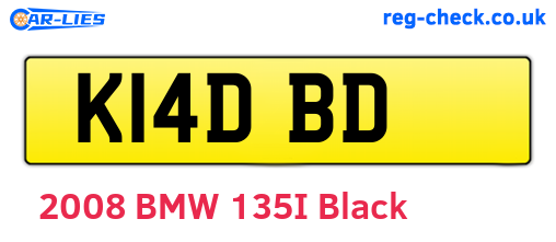 K14DBD are the vehicle registration plates.