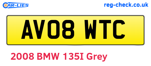 AV08WTC are the vehicle registration plates.
