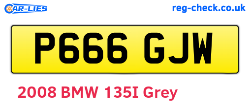 P666GJW are the vehicle registration plates.