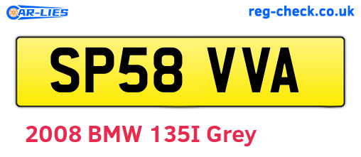 SP58VVA are the vehicle registration plates.