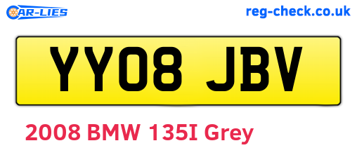 YY08JBV are the vehicle registration plates.
