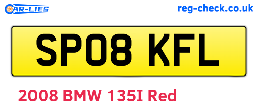 SP08KFL are the vehicle registration plates.