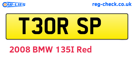 T30RSP are the vehicle registration plates.